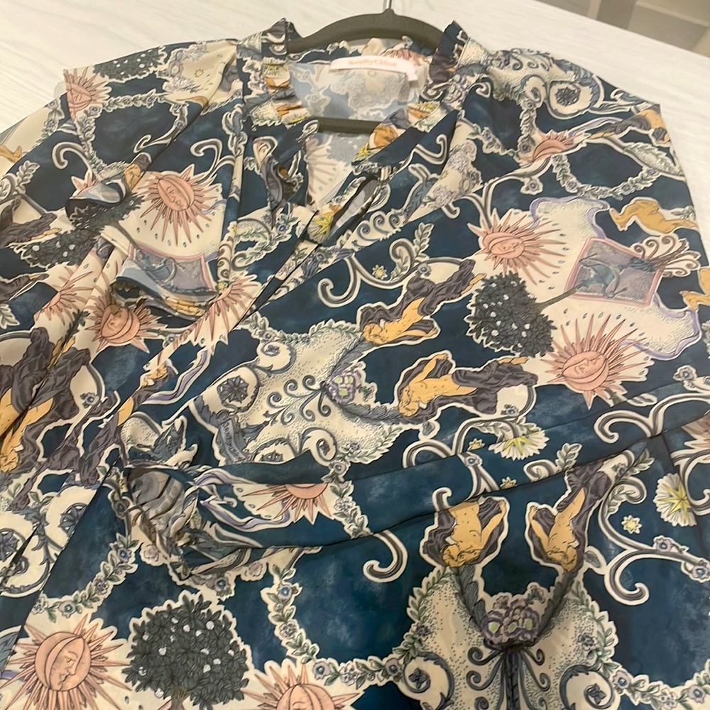 See by Chloe pastel patterned blouse. Perfect condition